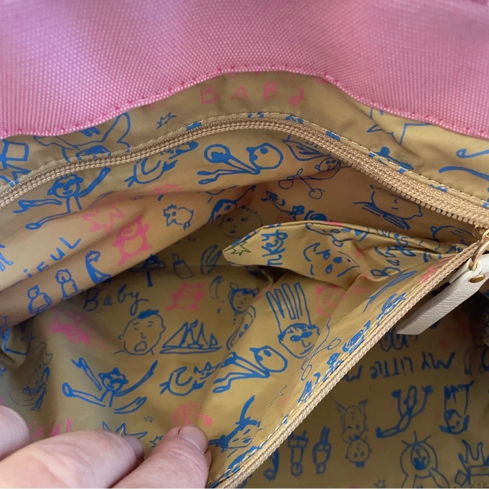 Kate Spade pink canvas baby tote bag